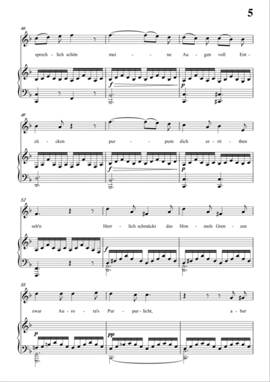 Schubert-Als ich sie errothen sah in F for Vocal and Piano Voice scores gallery preview page 6