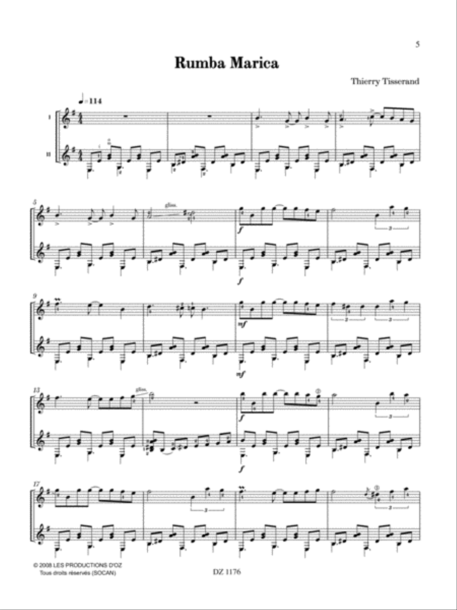 Milonga d'octobre, Rumba Marica Classical Guitar scores gallery preview page 5