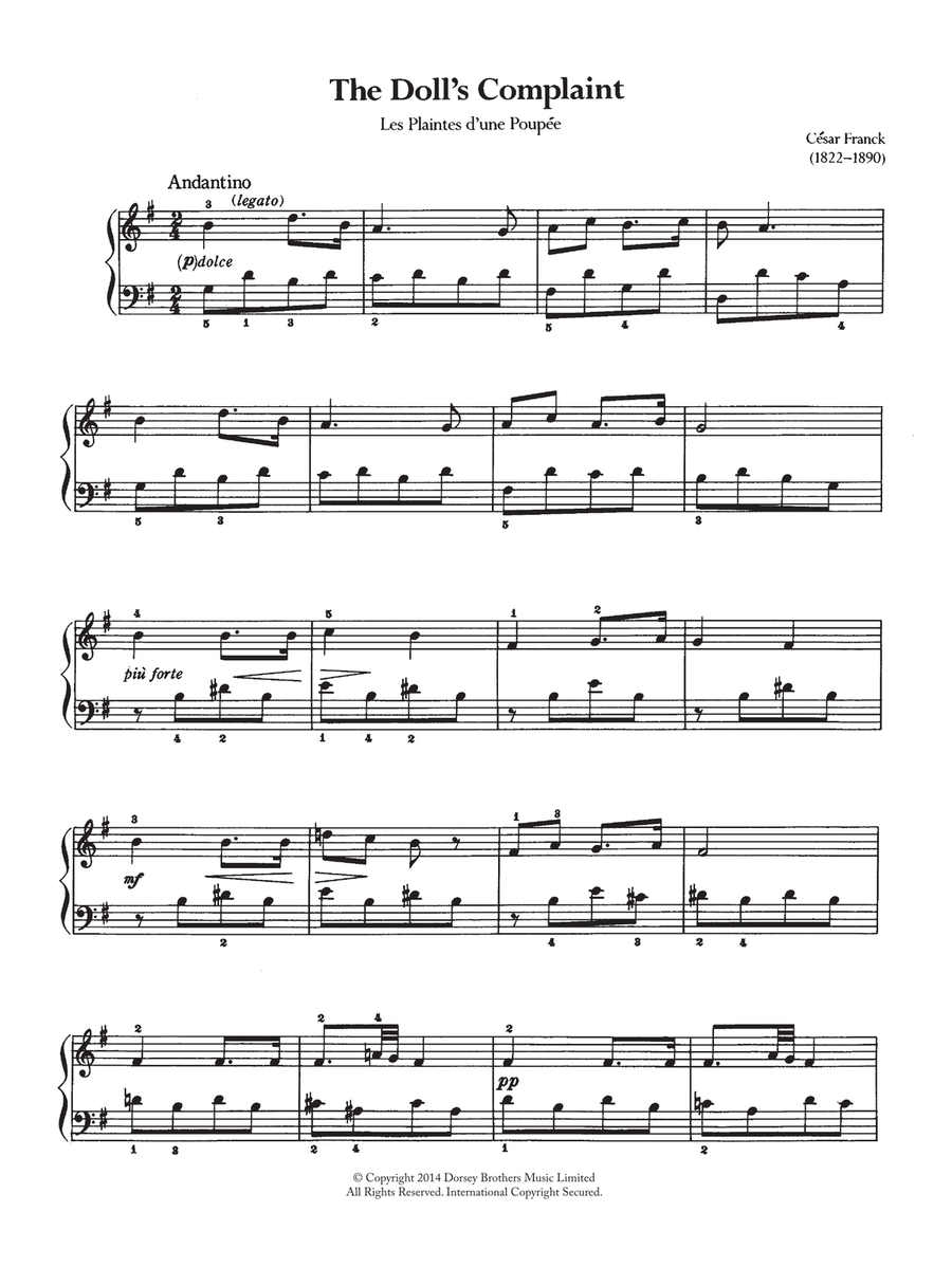 The Doll's Complaint Piano Solo scores gallery preview page 1