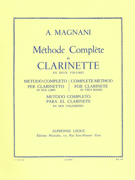 Methode Complete Vol.1 (clarinet Solo)