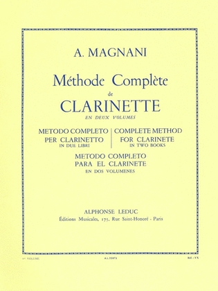Book cover for Methode Complete Vol.1 (clarinet Solo)
