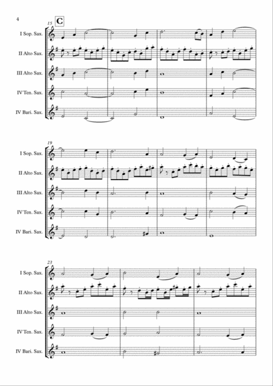 For The Cause Saxophone Quintet scores gallery preview page 5