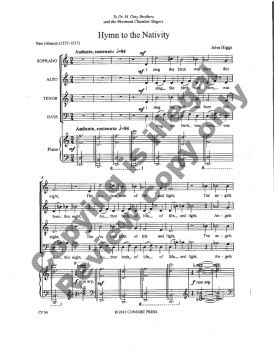 Hymn to the Nativity Hymn to the Nativity 4-Part scores gallery preview page 9