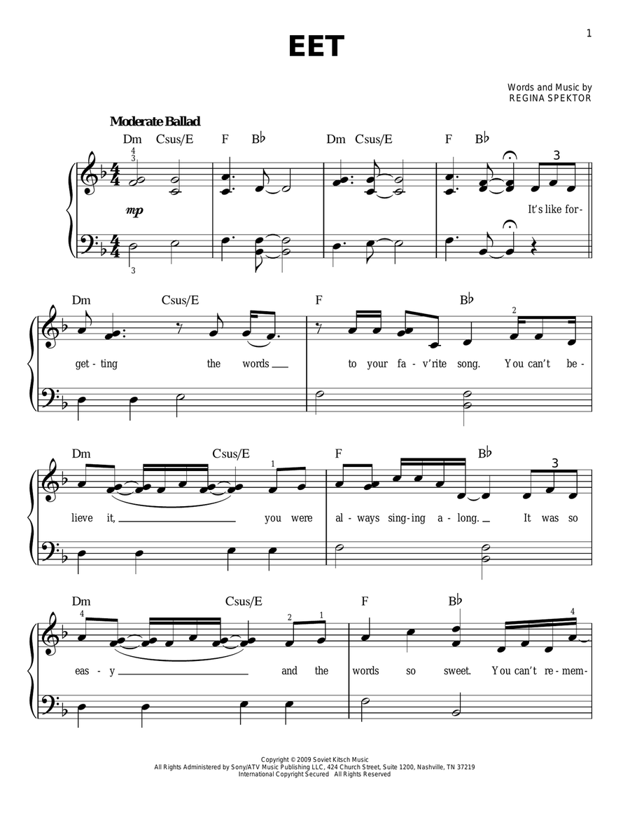 Eet Easy Piano scores gallery preview page 1
