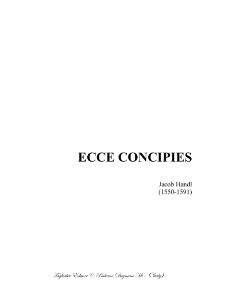 ECCE CONCIPIES - J. Handl - For SATB Choir image number null