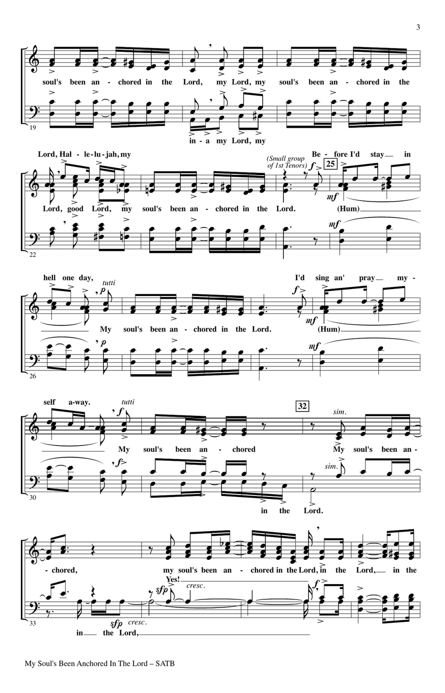 My Soul's Been Anchored In De Lord 4-Part scores gallery preview page 2