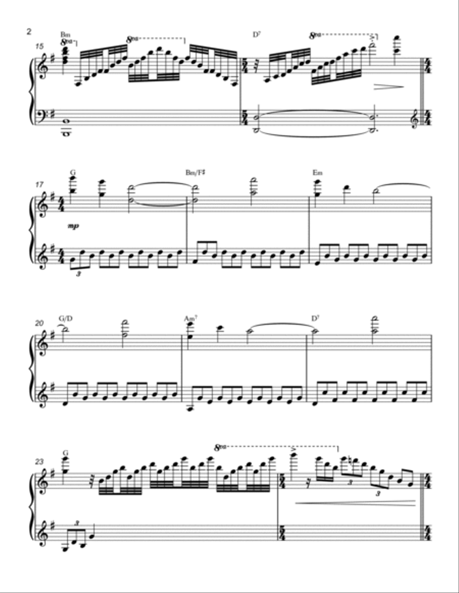 Unchained Melody Piano Solo scores gallery preview page 2