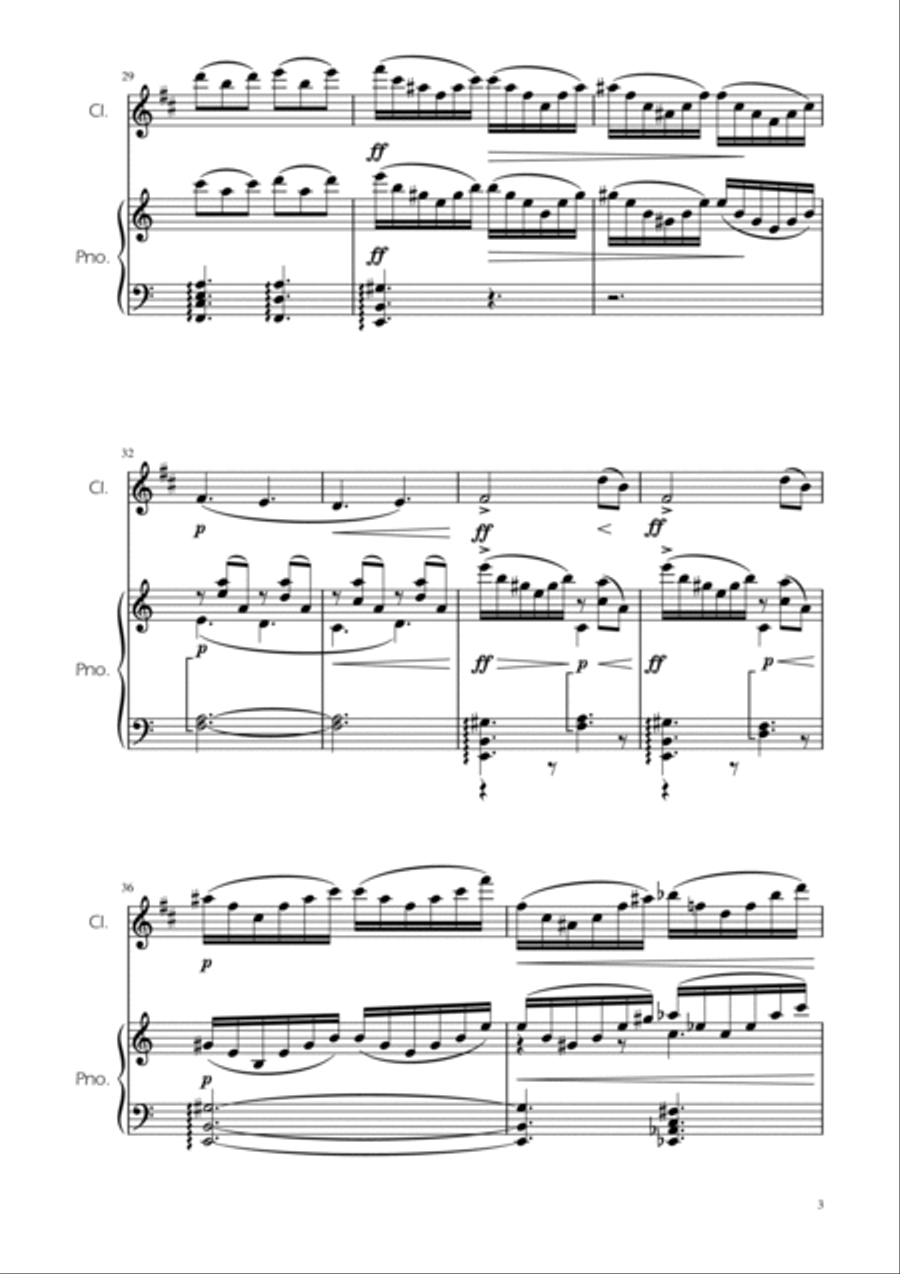 Morning Mood - Clarinet Solo w/ Piano B-Flat Clarinet scores gallery preview page 3