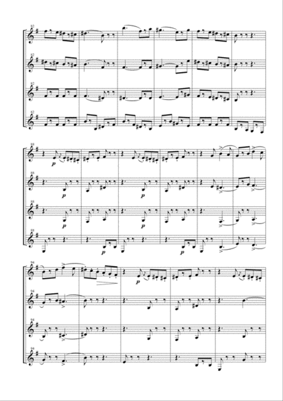 Funeral March of a Marionette for Clarinet Quartet Clarinet Quartet scores gallery preview page 6