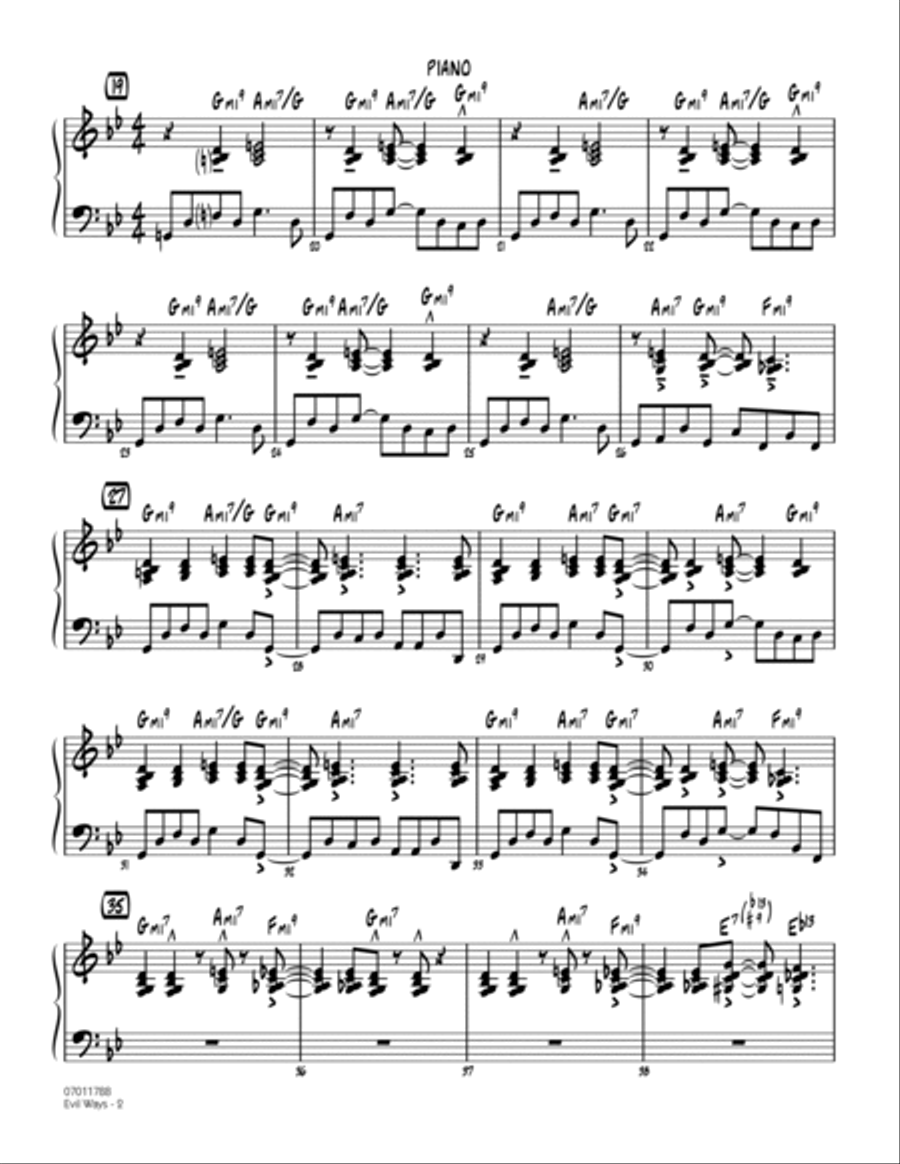Evil Ways - Piano Jazz Ensemble scores gallery preview page 2