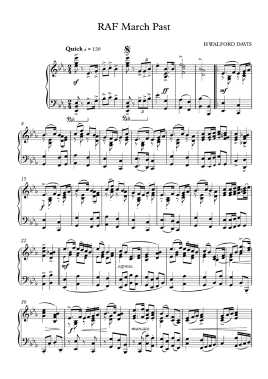 PRB Piano Series - RAF March Past (Walford Davies) Piano Solo scores gallery preview page 2