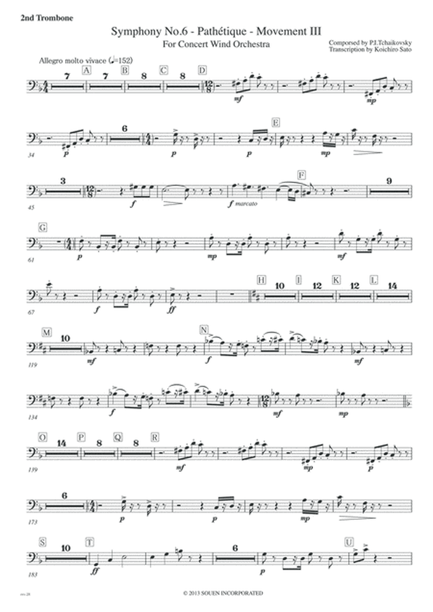 Symphony No.6 Pathetique Movement III [Parts] Trombones(1st,2nd,3rd and Bass)