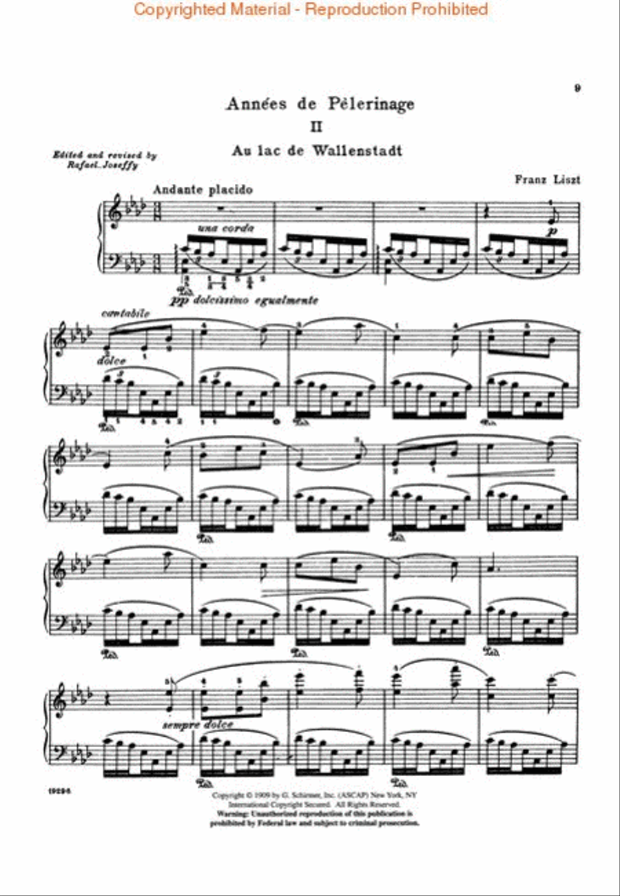 Annèe De Pèlerinage – Book 1: “Suisse” Piano Solo scores gallery preview page 3