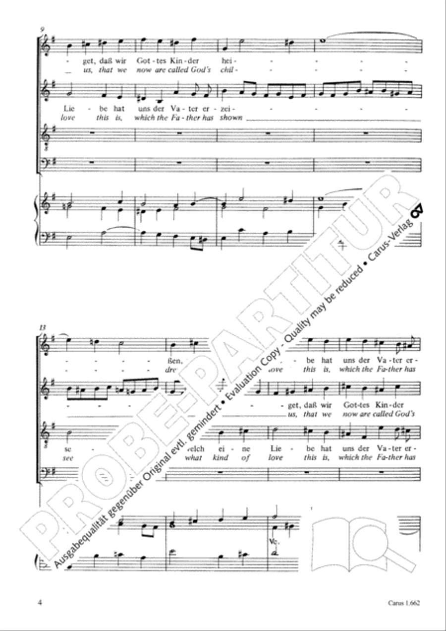 See now, what kind of love (Sehet, welch eine Liebe hat uns der Vater erzeiget) 4-Part scores gallery preview page 19