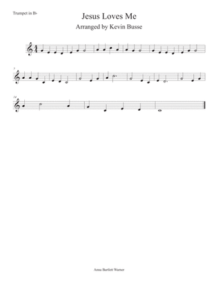 Book cover for Jesus Loves Me (Easy key of C) - Trumpet