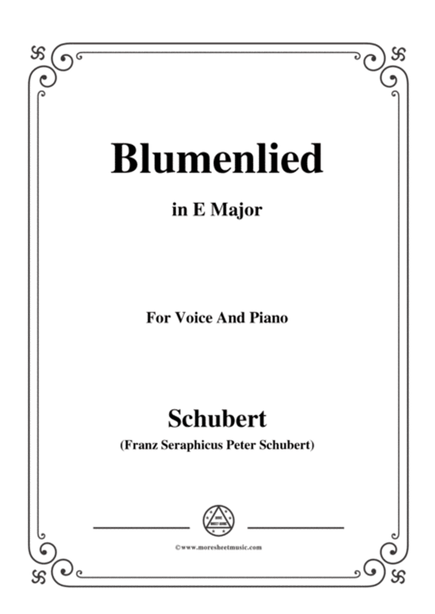 Schubert-Blumenlied,in E Major,D.431,for Voice and Piano image number null
