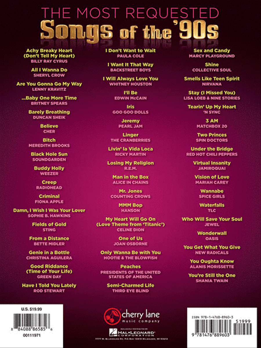 The Most Requested Songs of the '90s Piano, Vocal, Guitar scores gallery preview page 2