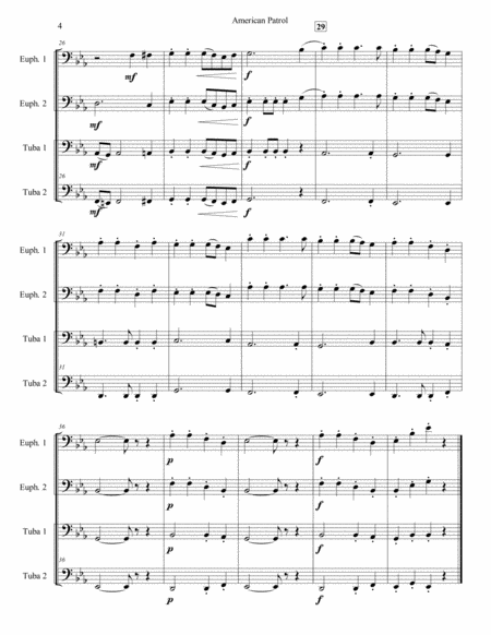 American Patrol for Tuba Quartet by Jeremy Corcoran Euphonium - Digital Sheet Music
