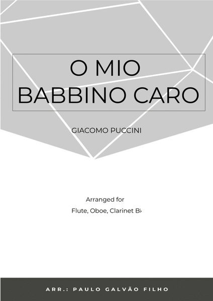 O MIO BABBINO CARO - WIND TRIO (FLUTE, OBOE & CLARINET) image number null