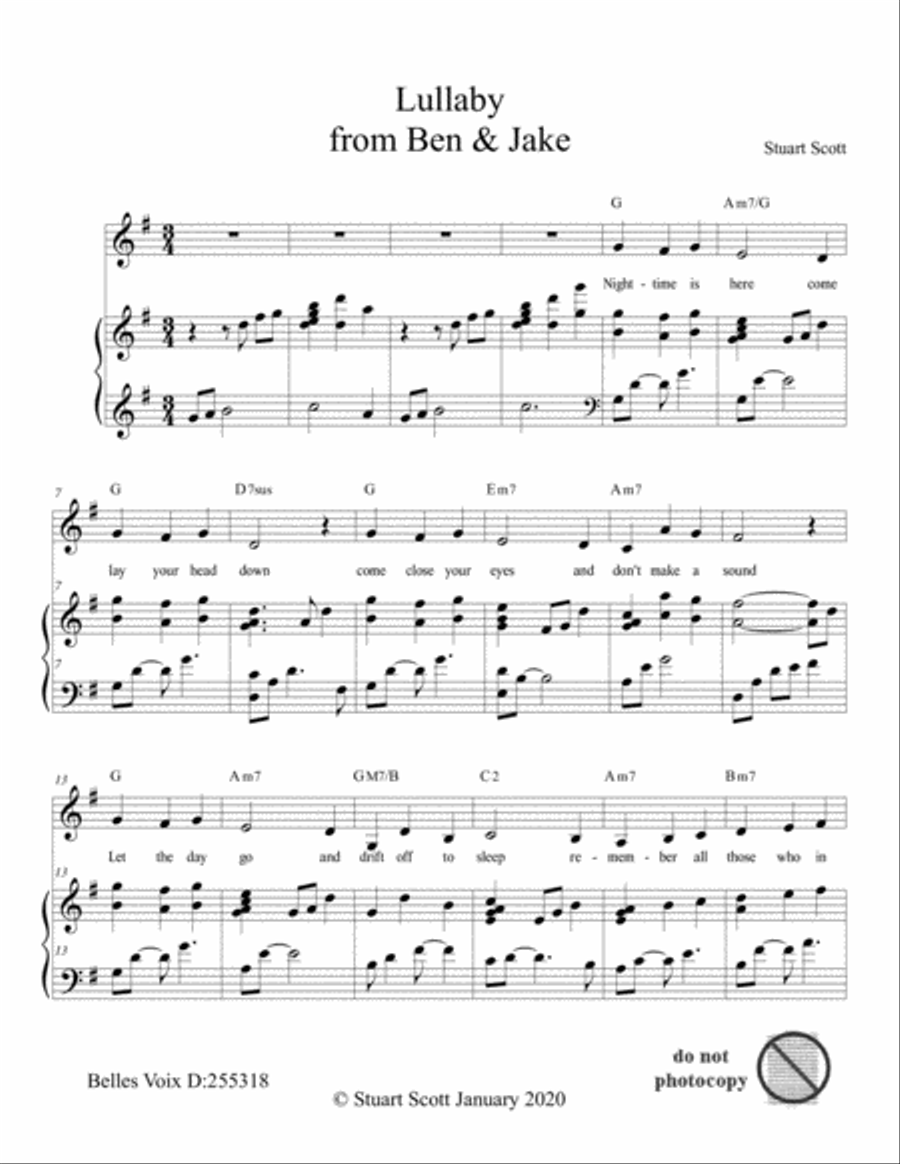 Lullaby Piano scores gallery preview page 1
