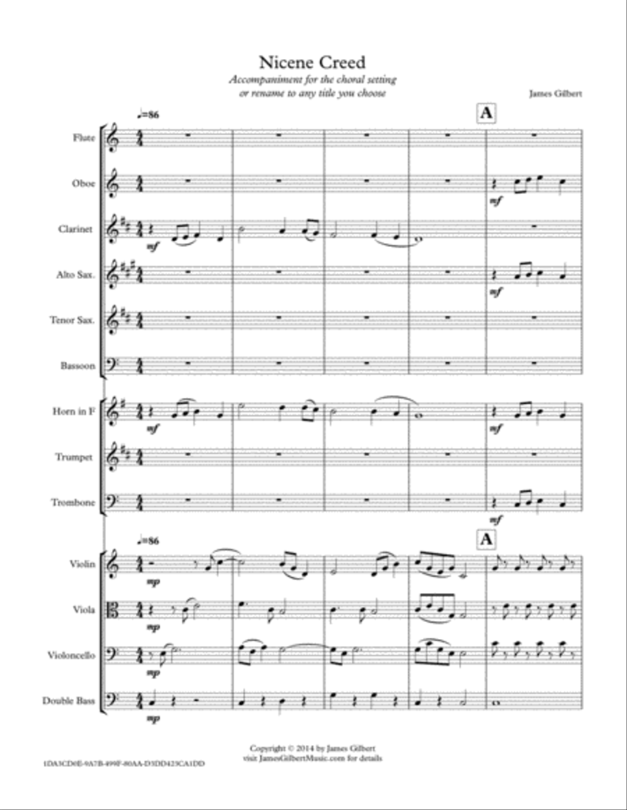 Nicene Creed (Credo) Full Orchestra scores gallery preview page 1