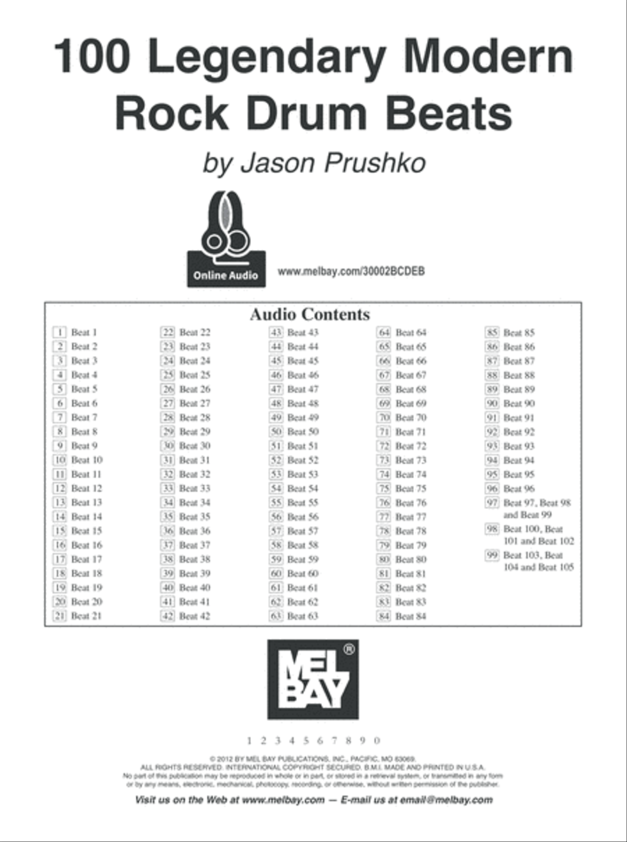 100 Legendary Modern Rock Drum Beats Drum Set scores gallery preview page 2