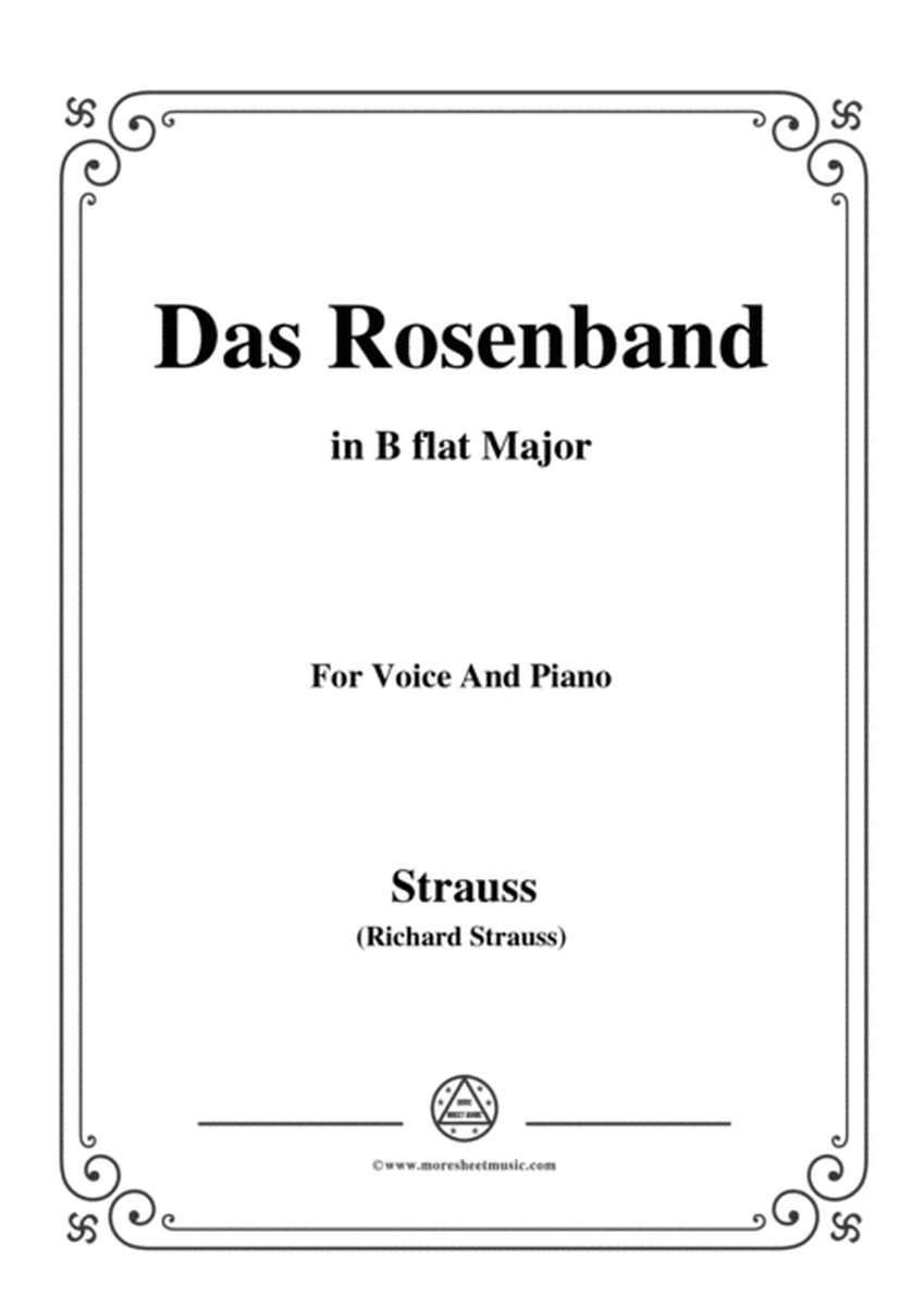 Richard Strauss-Das Rosenband in B flat Major,for Voice and Piano image number null