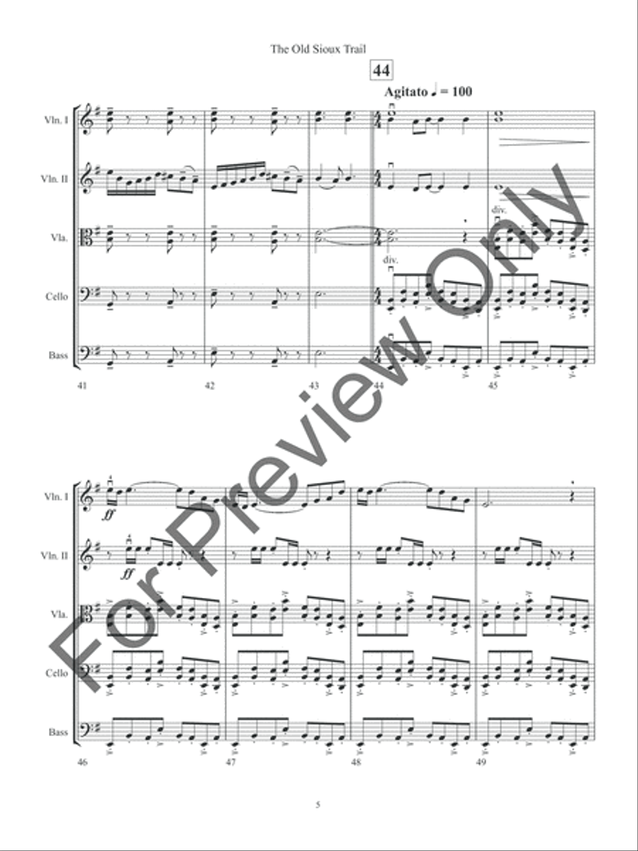 The Old Sioux Trail (Score) String Orchestra scores gallery preview page 8