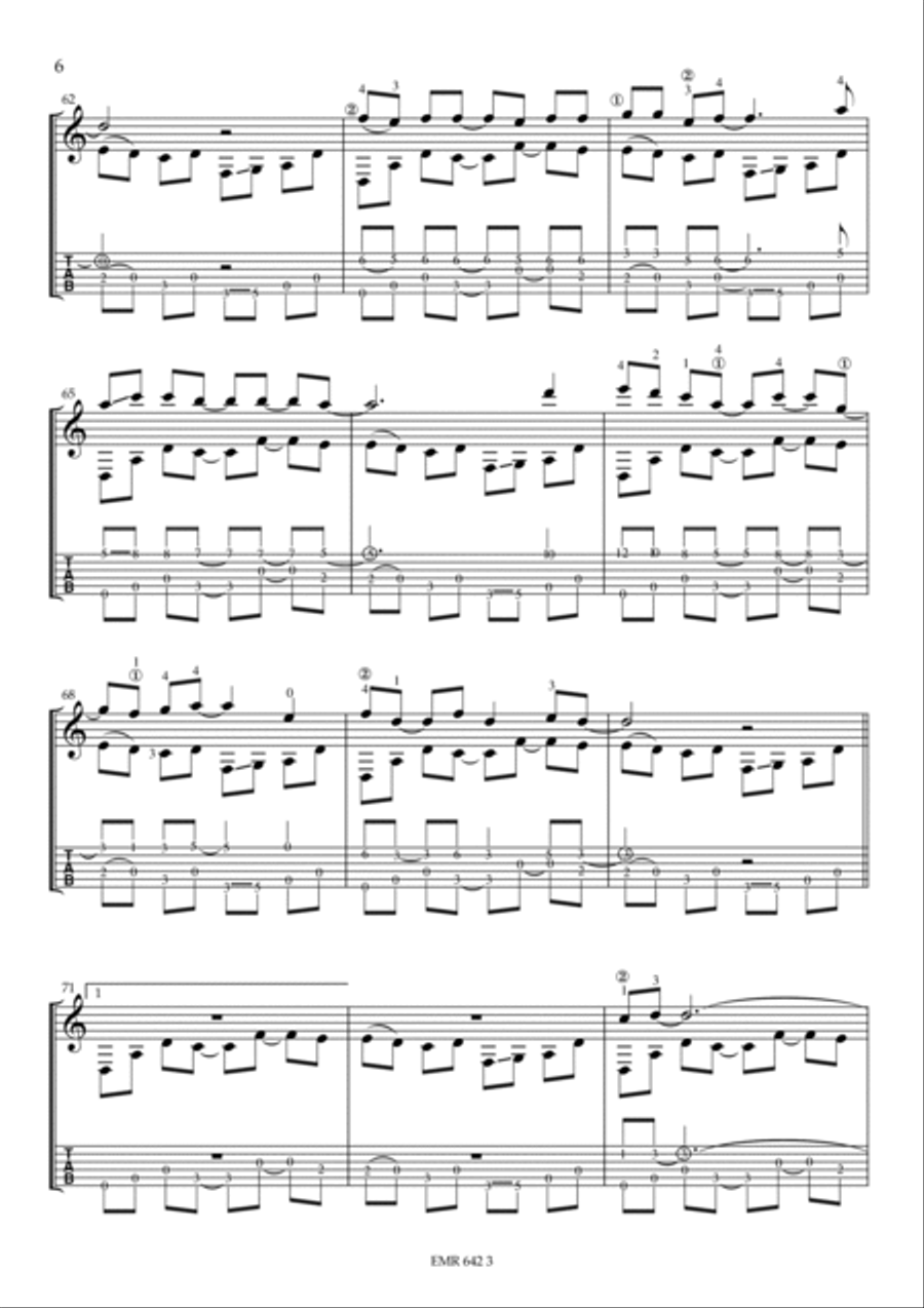 Le Cri des moustiques à chaque fois que tombe une fleur de chèvrefeuille pour guitare (avec tablature) Guitar Tablature scores gallery preview page 6