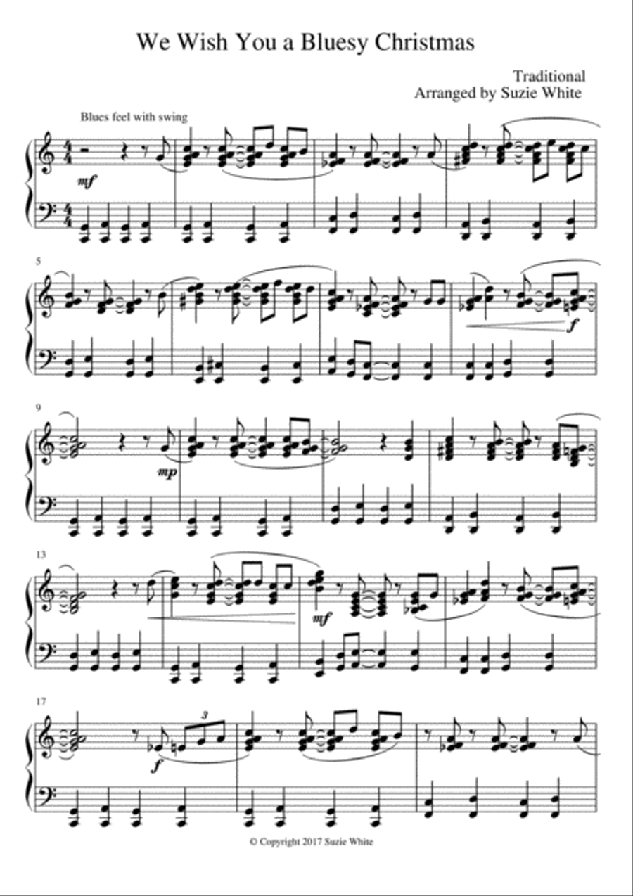 We Wish You a Bluesy Christmas Piano Solo scores gallery preview page 1