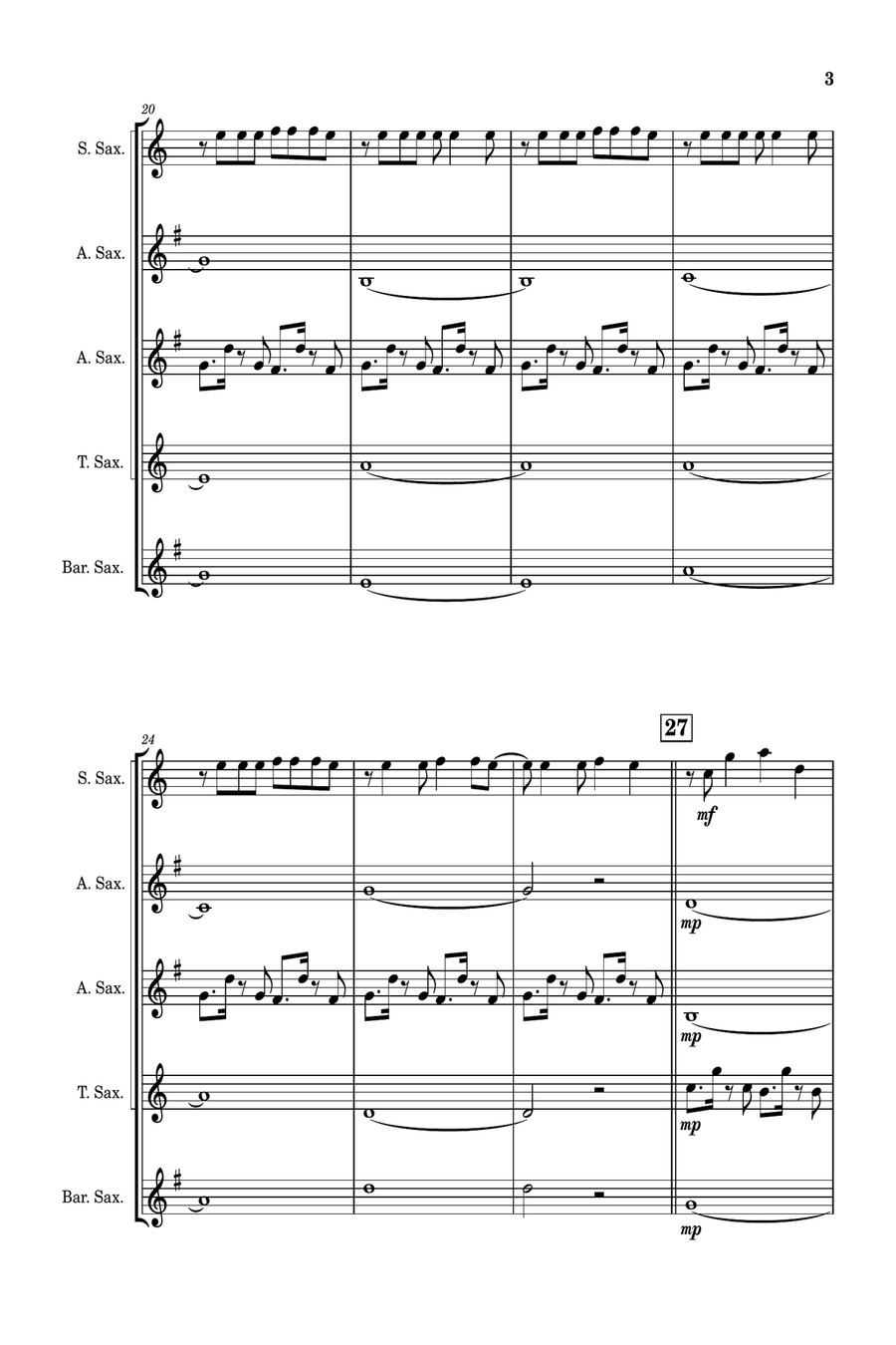 Birds Of A Feather Saxophone Quintet scores gallery preview page 4