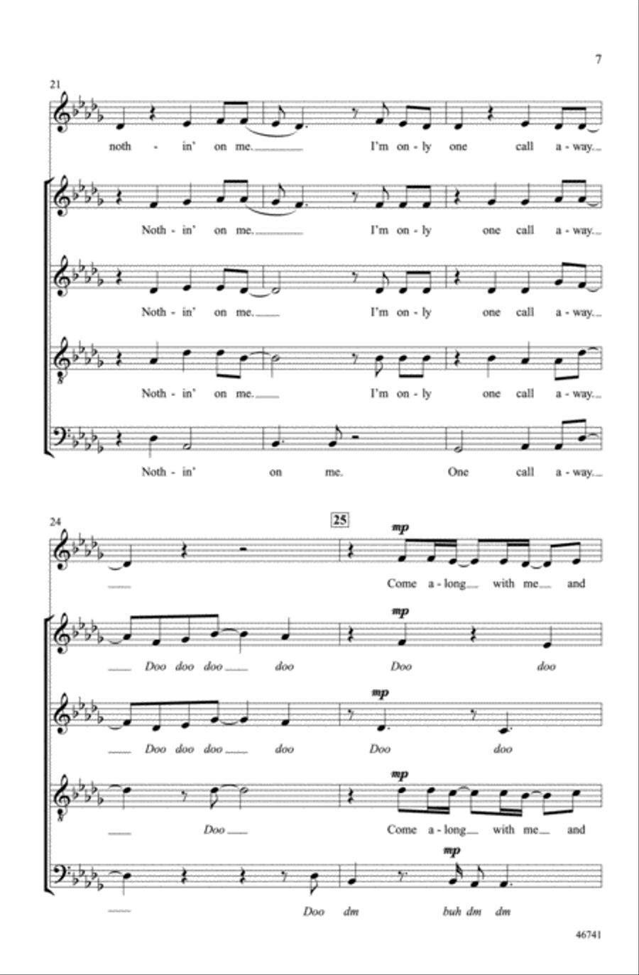 One Call Away One Call Away Choir scores gallery preview page 6