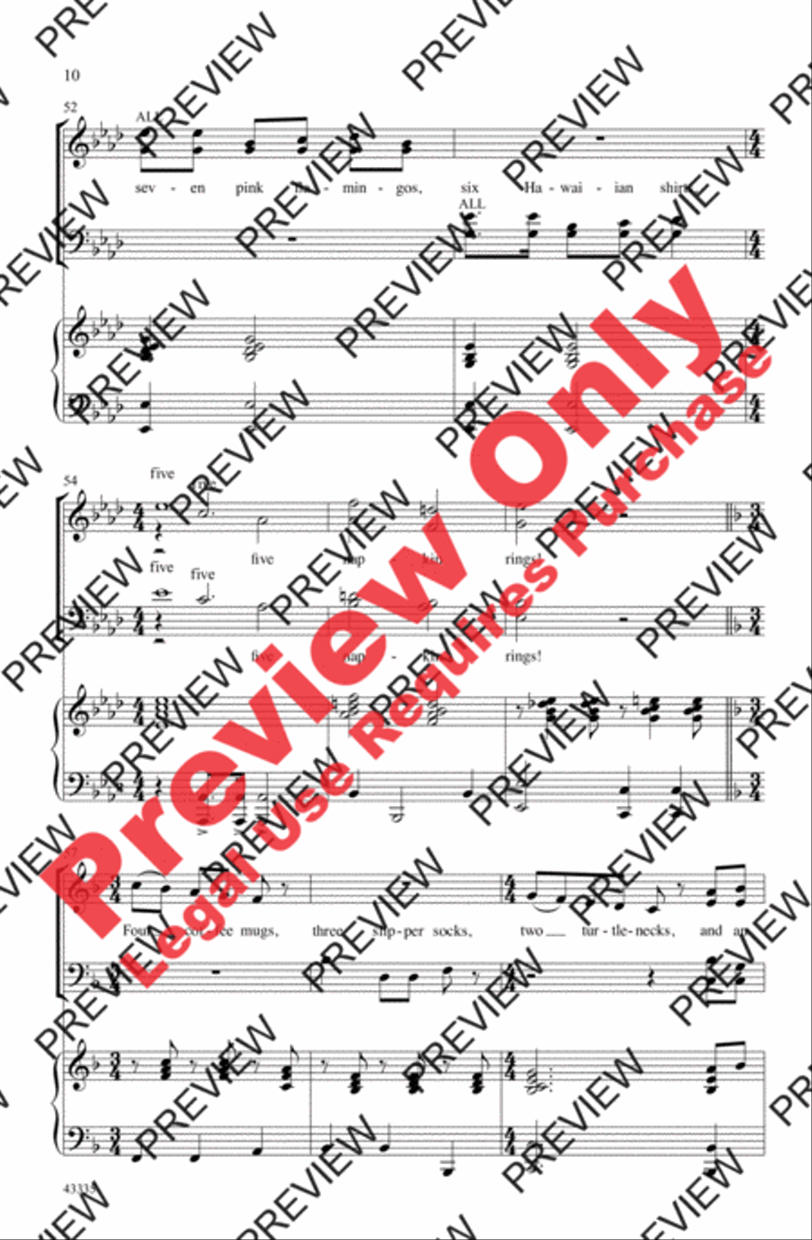 The Twelve Days of a Regifted Christmas 4-Part scores gallery preview page 25