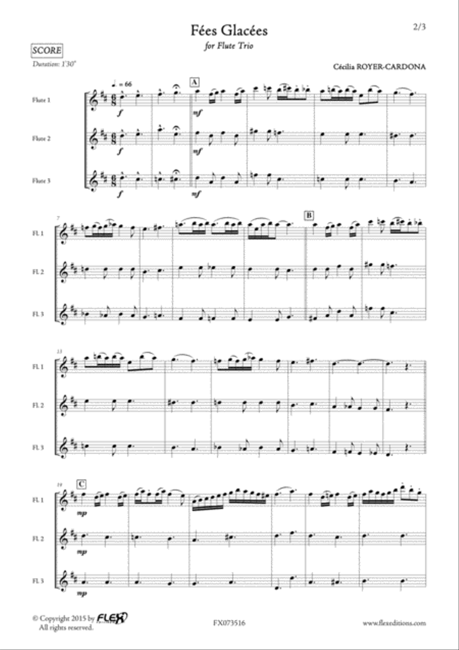 Fees Glacees Flute Trio scores gallery preview page 2