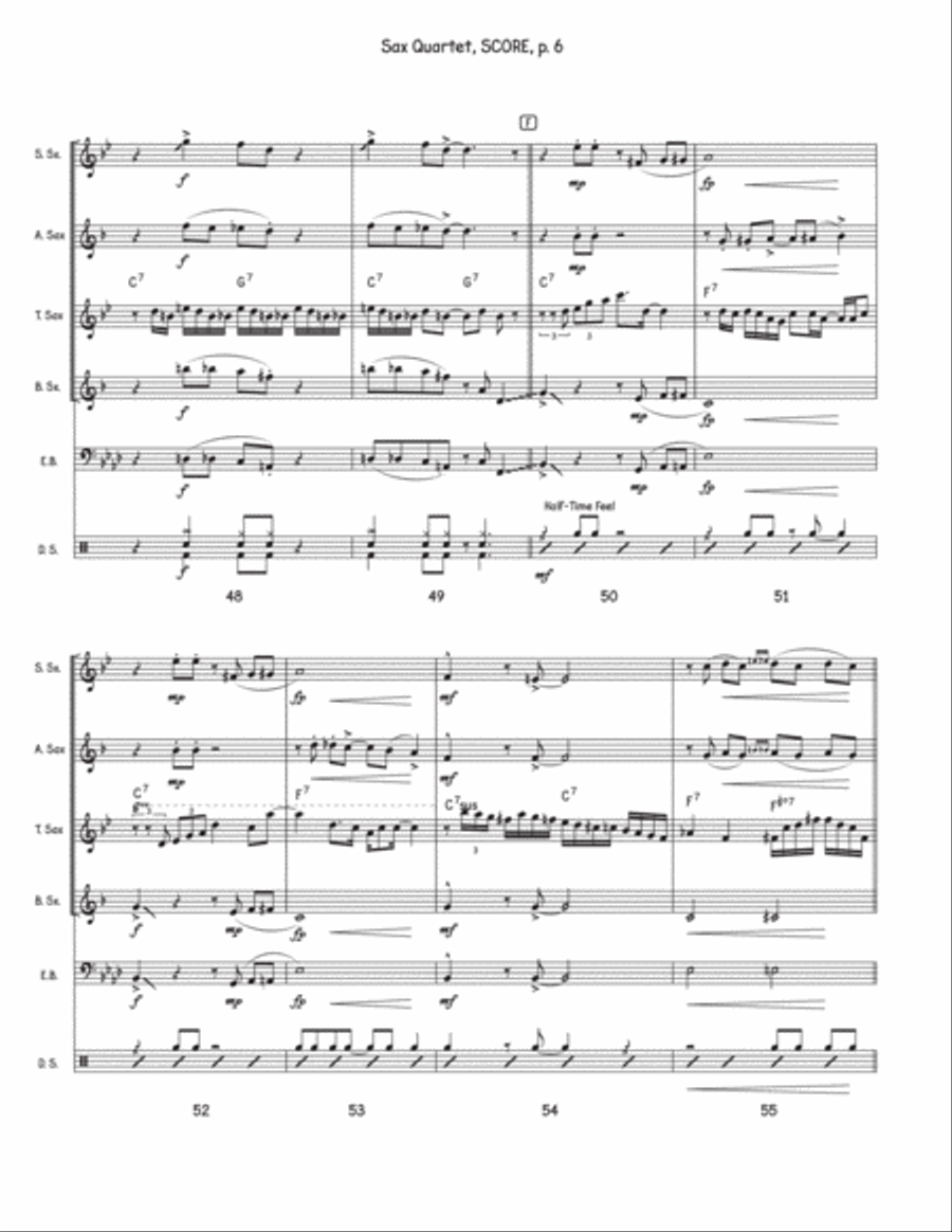 Sax Quartet Saxophone Quartet scores gallery preview page 6
