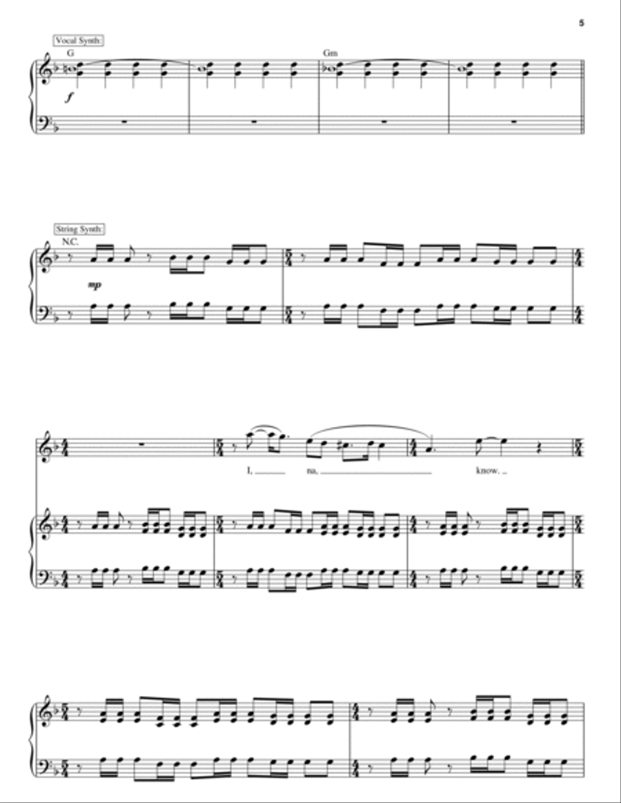 Perfect Strangers Piano scores gallery preview page 5