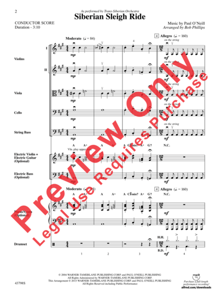 Siberian Sleigh Ride Siberian Sleigh Ride String Orchestra scores gallery preview page 3