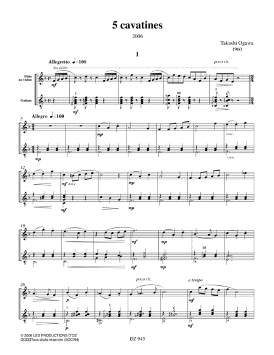 5 cavatines Flute scores gallery preview page 3