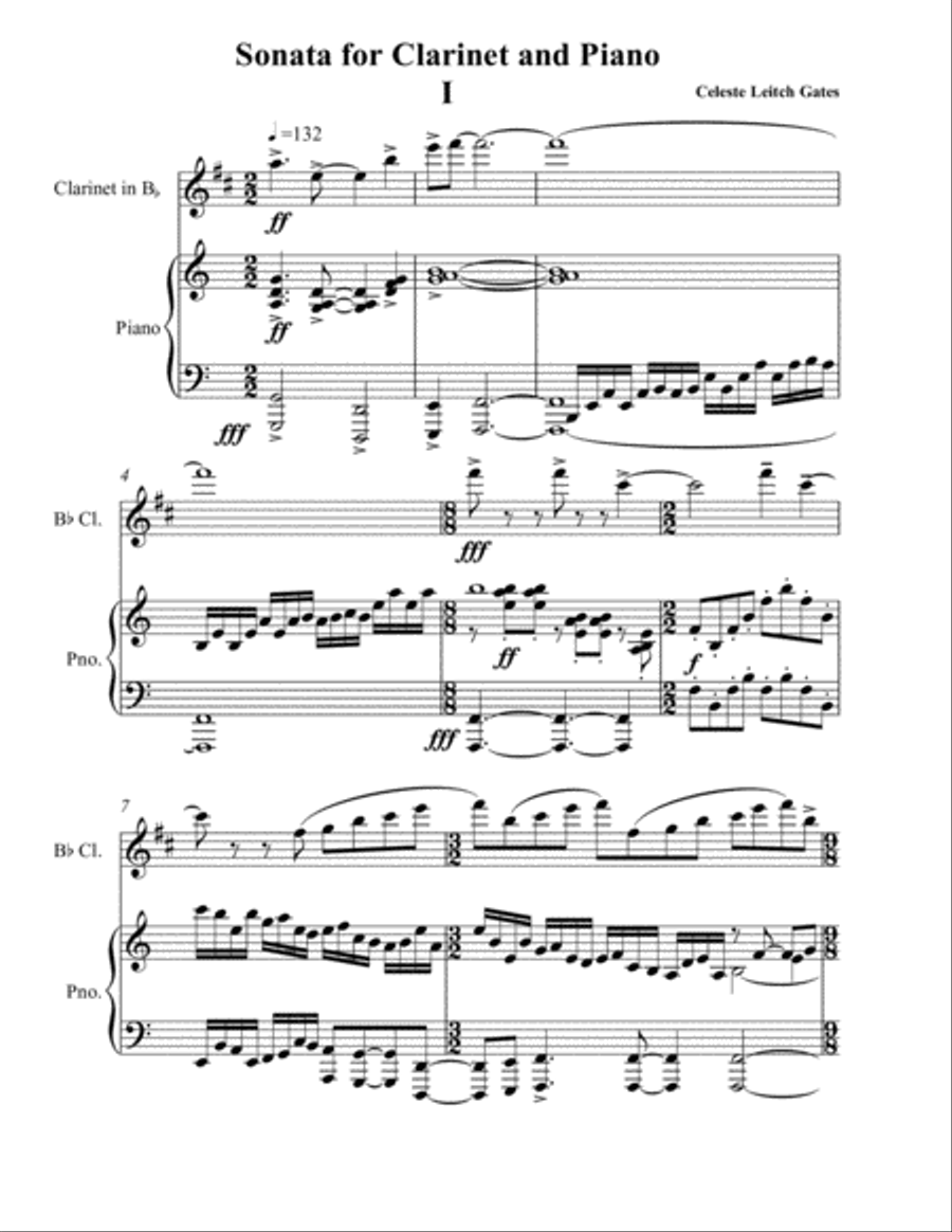 Sonata for Clarinet and Piano Chamber Music scores gallery preview page 1