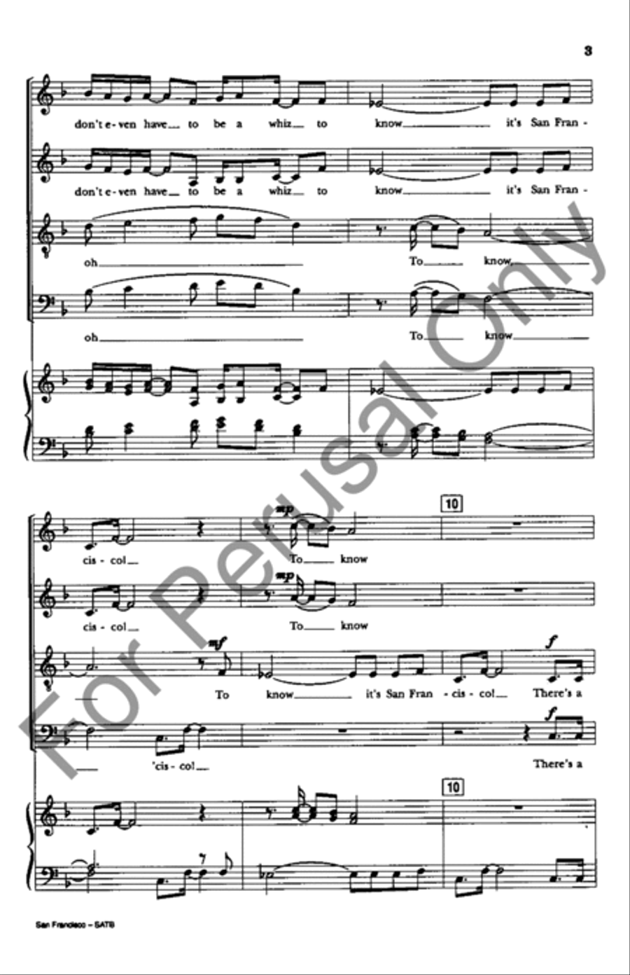 San Francisco San Francisco 4-Part scores gallery preview page 3