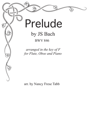 Book cover for Bach Prelude (BWV 846) arranged for Flute, Oboe Duet with PIano
