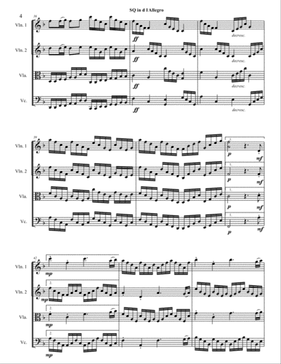 Matt Schwarz String Quartet 1 in D Minor Score String Quartet scores gallery preview page 4