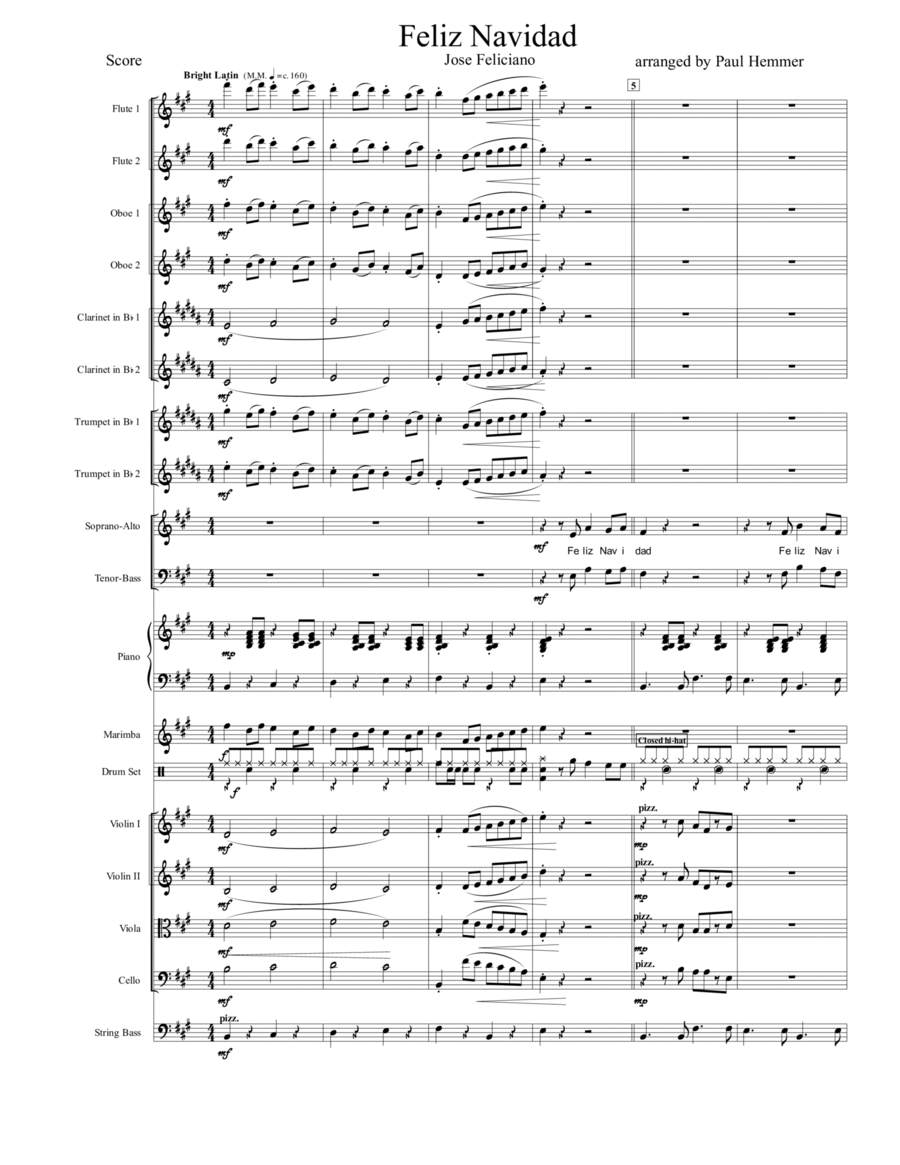 Feliz Navidad Feliz Navidad Full Orchestra scores gallery preview page 1