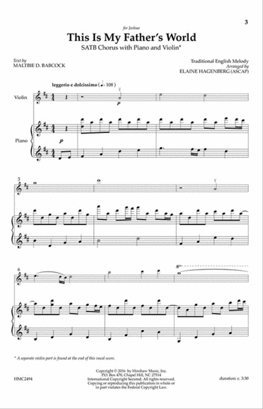 This Is My Father's World 4-Part scores gallery preview page 2