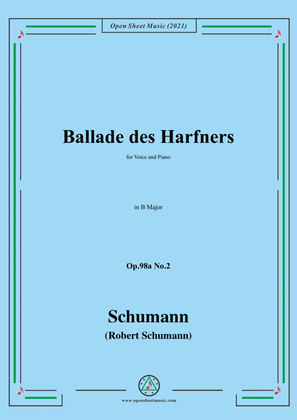 Book cover for Schumann-Ballade des Harfners,Op.98a No.2,in B Major