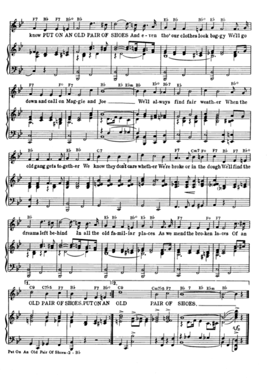 Put On An Old Pair of Shoes Voice scores gallery preview page 3