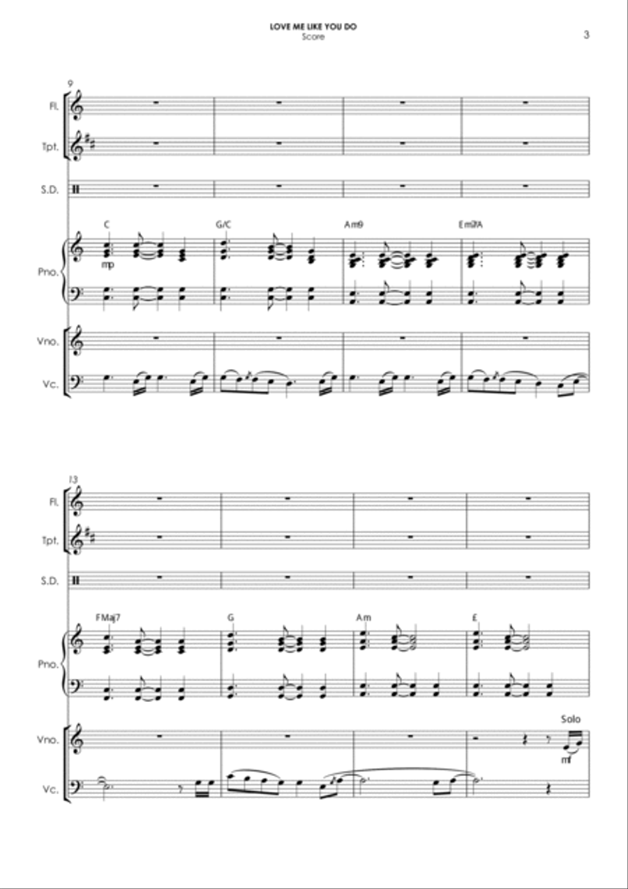 Love Me Like You Do Small Ensemble scores gallery preview page 3
