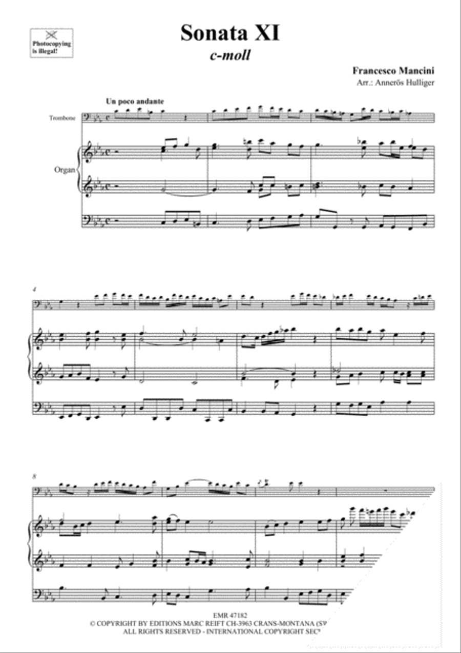 Sonata XI Trombone scores gallery preview page 3