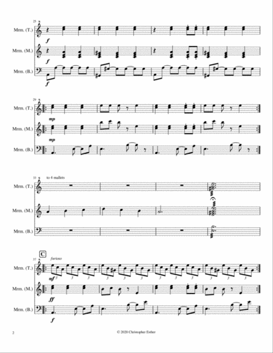 La Leccata (for three marimbists) Marimba scores gallery preview page 2