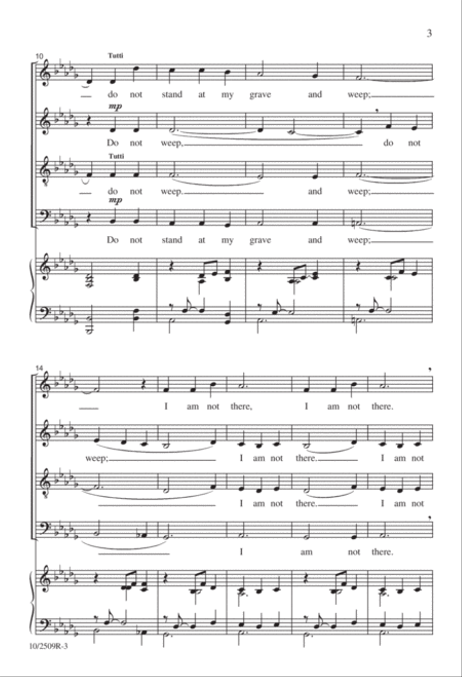 Do Not Stand at My Grave and Weep 4-Part scores gallery preview page 3
